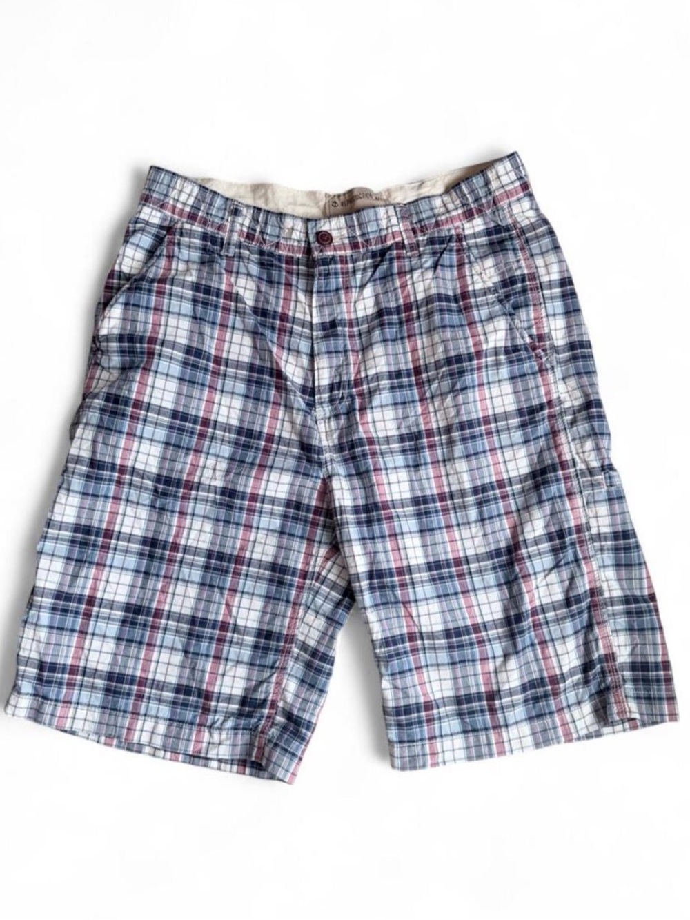 Y2K Nautica Jeans Co Plaid Long Cargo Shorts Men’s 38 Skater Preppy